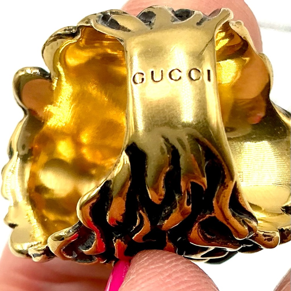 Gucci Gold Lion Motif Ring #1086 - Picture 3 of 4
